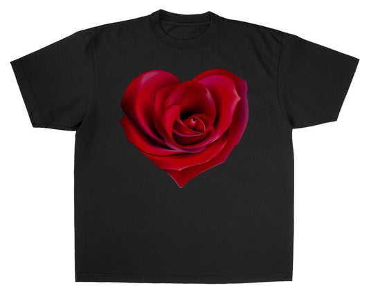 The Big Heart Black Tee (Front & Back)