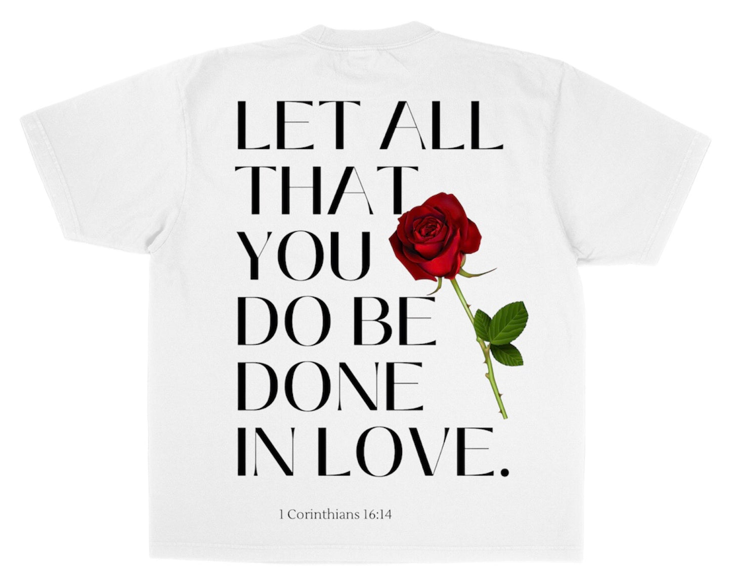 The Big Heart White Tee (Front & Back)